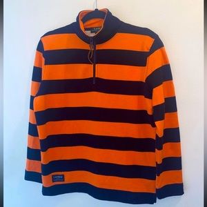 LAUREN RALPH LAUREN RL67 Rugby Top Marine Supply Navy Orange STRIPED Cotton PS